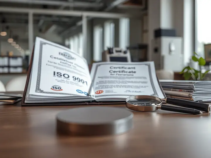 ISO 9001认证证书与设计样品